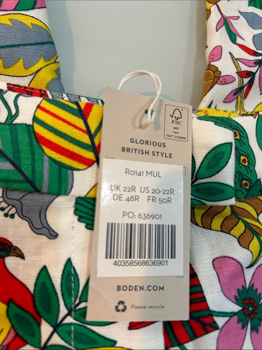 NWT Boden Multicolor Floral tropical animal  Straight-Leg Pants  linen cotton - Picture 2 of 14